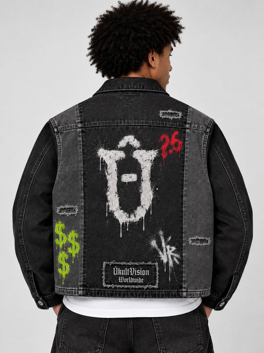 U26 CUTS DENIM DISTRESS JACKET